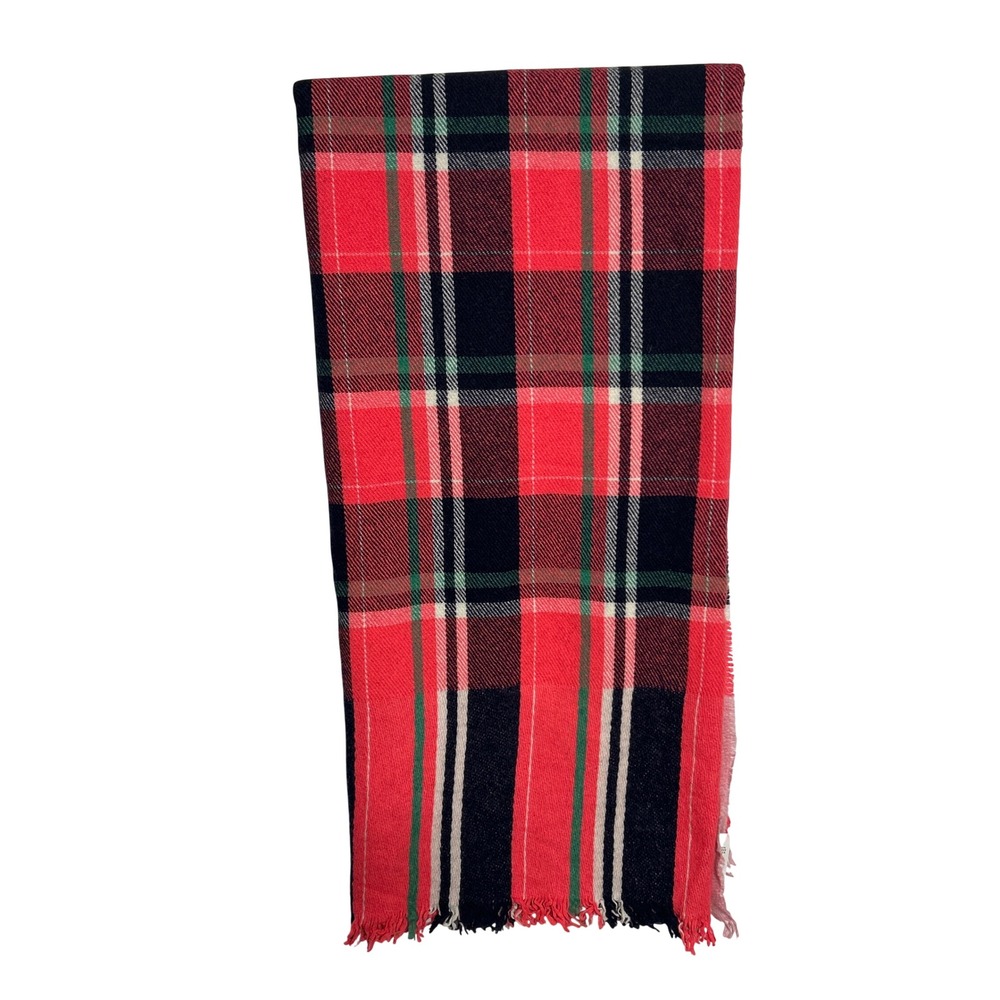 J. Crew Wool Blend Plaid Blanket Shawl 48" x 48" Made in Italy Retail: $65 NWT